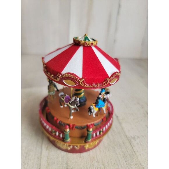Mr Christmas mini wind up Carousel Here Comes Santa Claus - Picture 10 of 10